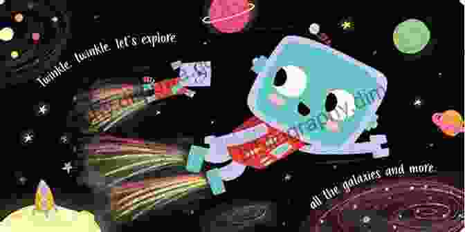 Illustration Of Twinkle Twinkle Robot Beep Floating Near A Cluster Of Glowing Lanterns In Space Twinkle Twinkle Robot Beep Zoe Waring